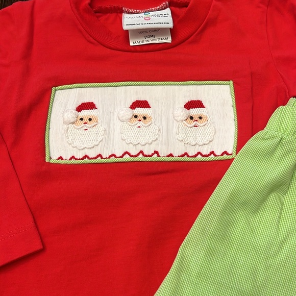 Smocked Santa Pant Set - Picture 2 of 2